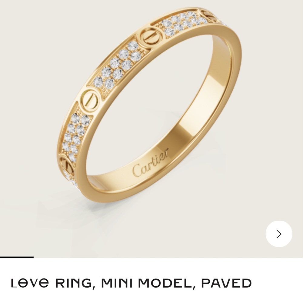 LOVE RING, MINI MODEL, PAVED - Picture 3 of 3